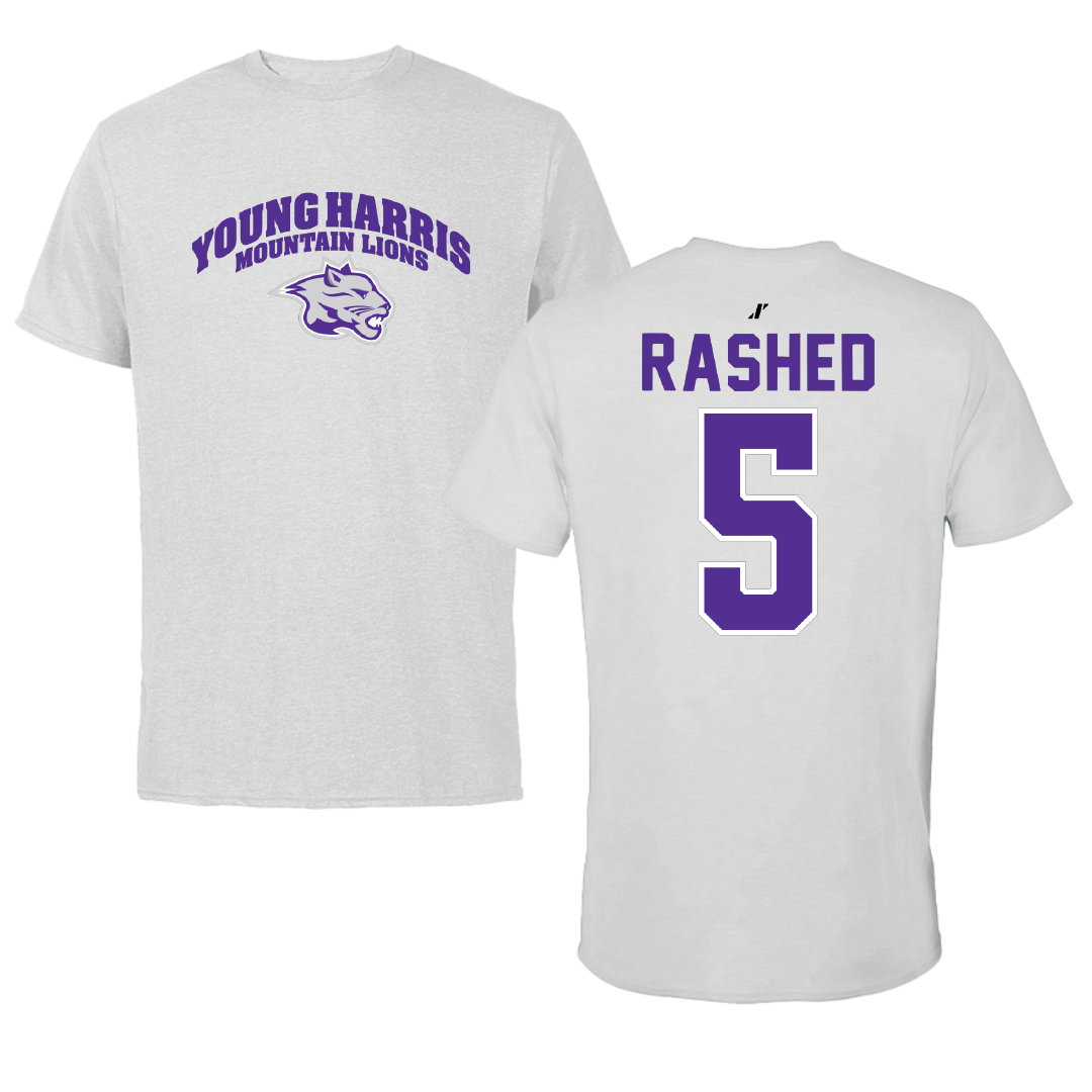Young Harris College Basketball Light Gray Tee - #5 Morgan Rashed