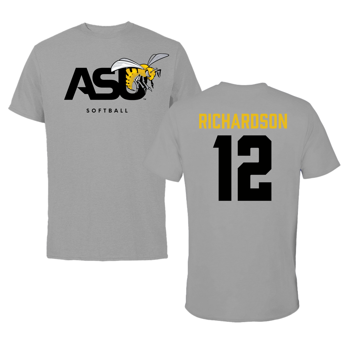 Alabama State University Softball Dark Gray Tee - #12 Leah Richardson