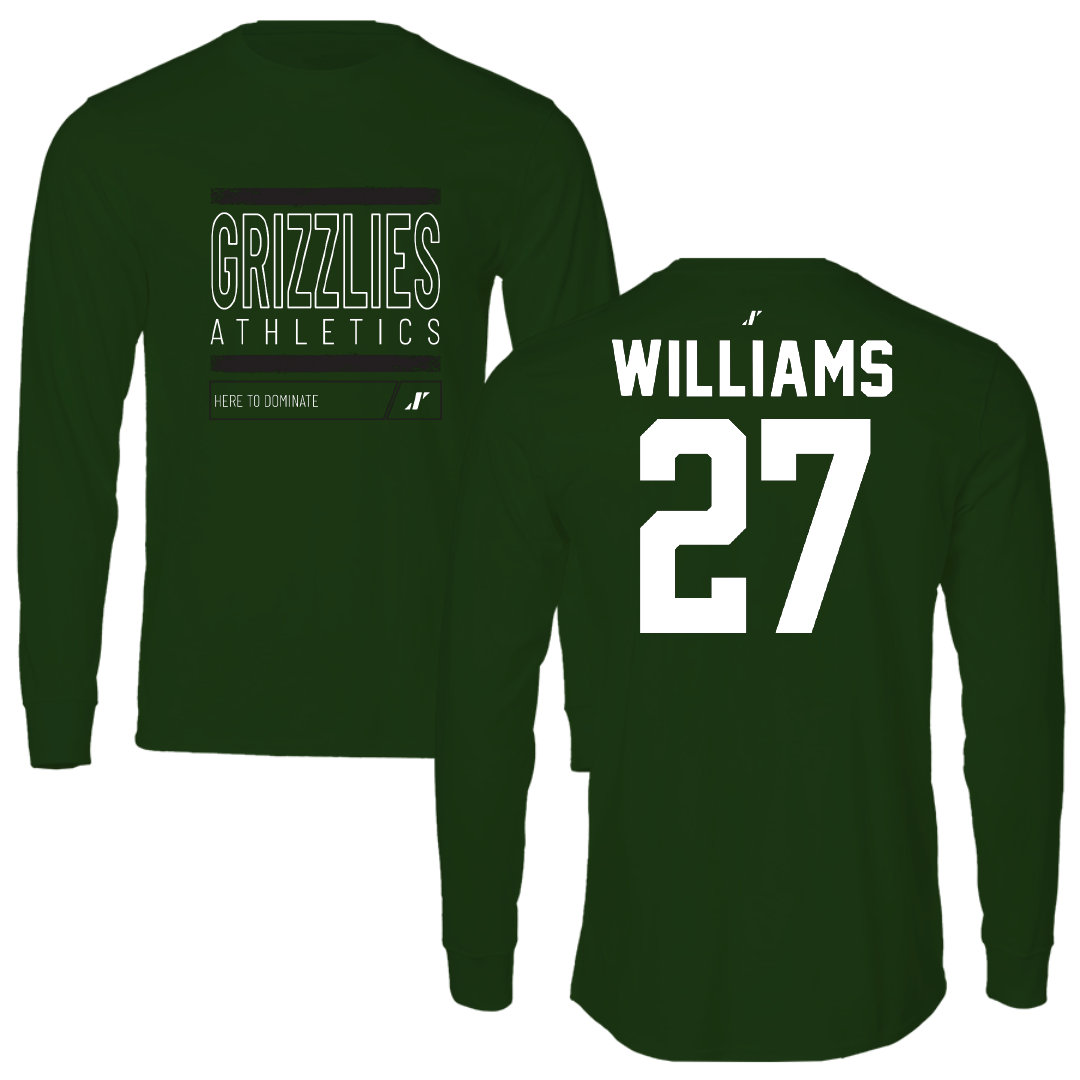 Adams State University Basketball Forest Green Dominate Performance Long Sleeve - #27 Destan Williams