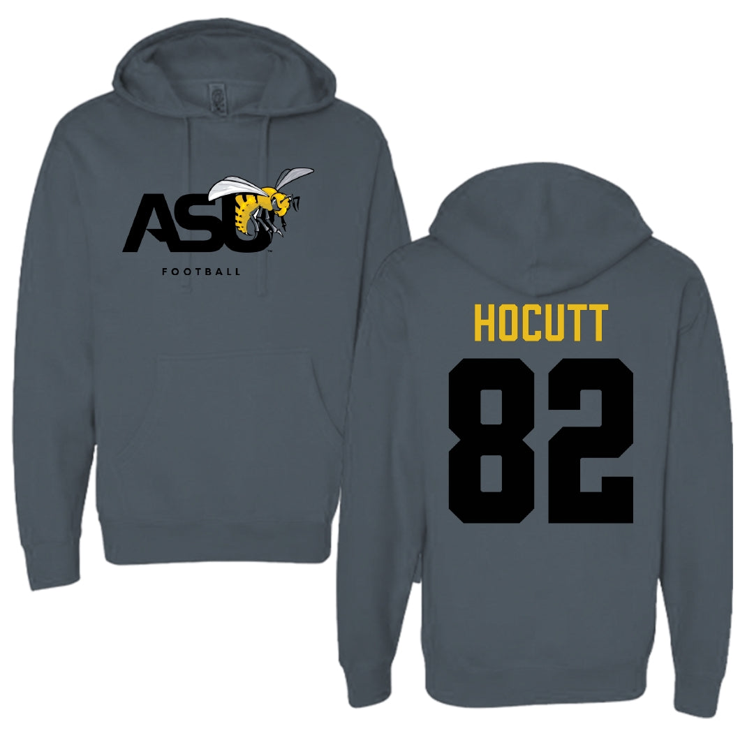 Alabama State University Football Dark Gray Hoodie - #82 Will Hocutt
