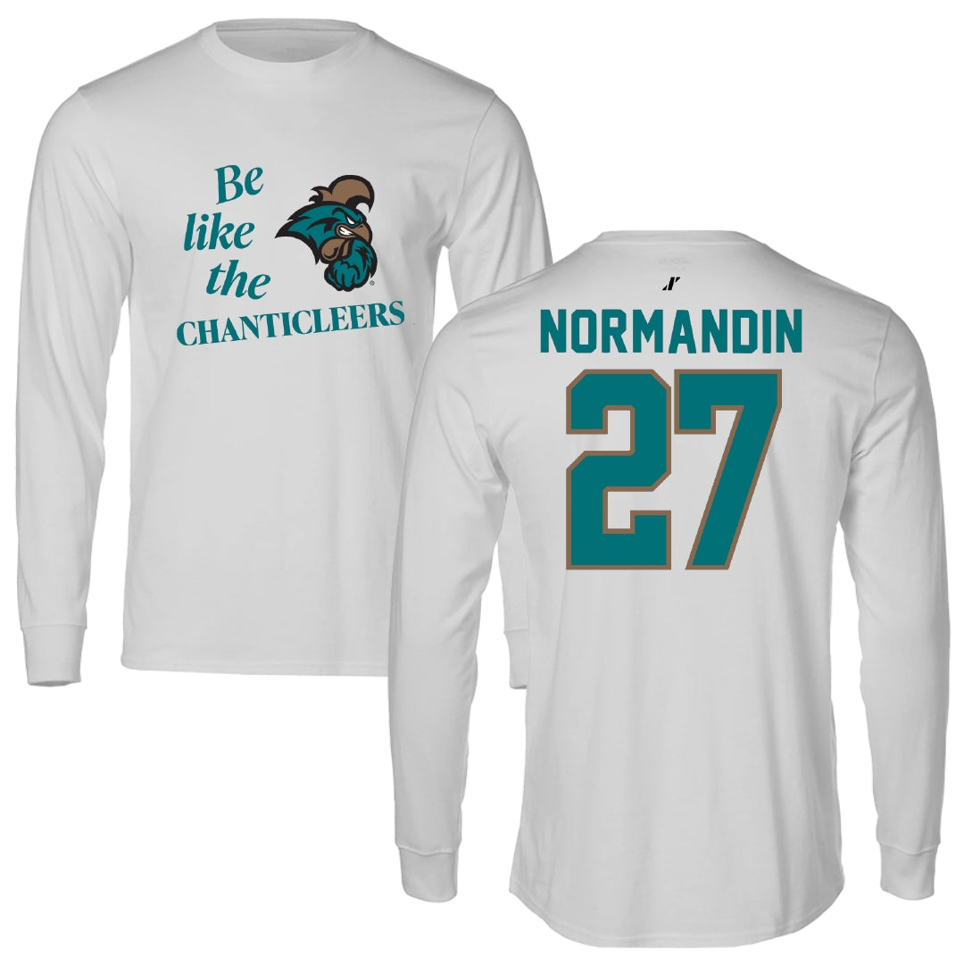Coastal Carolina University Softball Light Gray Be Like Us Performance Long Sleeve - #27 Brielle Normandin
