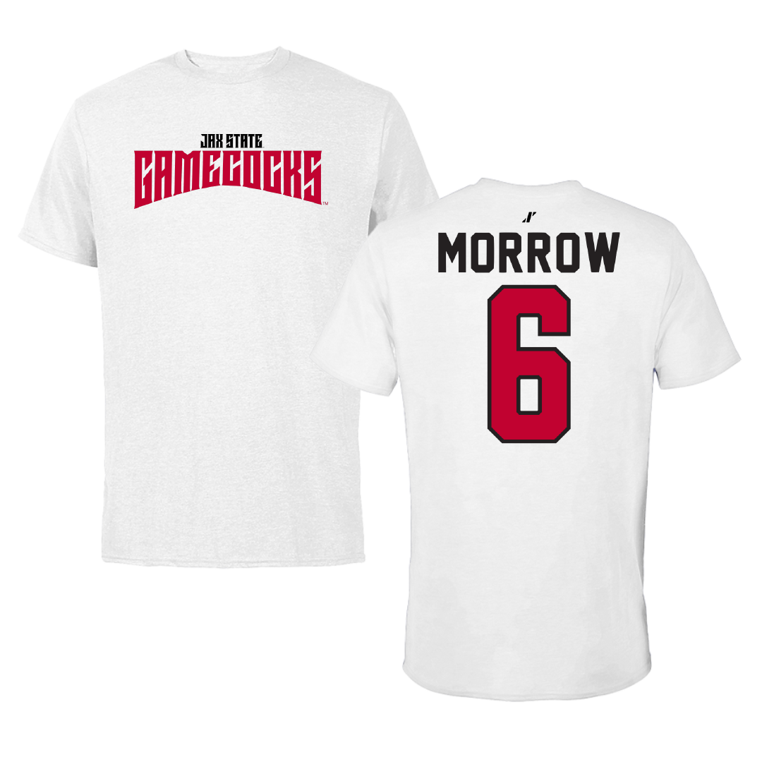 Jacksonville State University Football White Classics Performance Tee - #6 Xavier Morrow