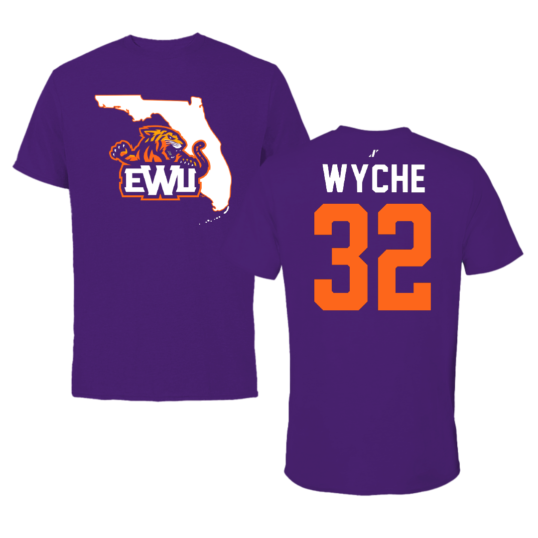 Edward Waters University Basketball Purple State Performance Tee - #32 Iaryonna Wyche