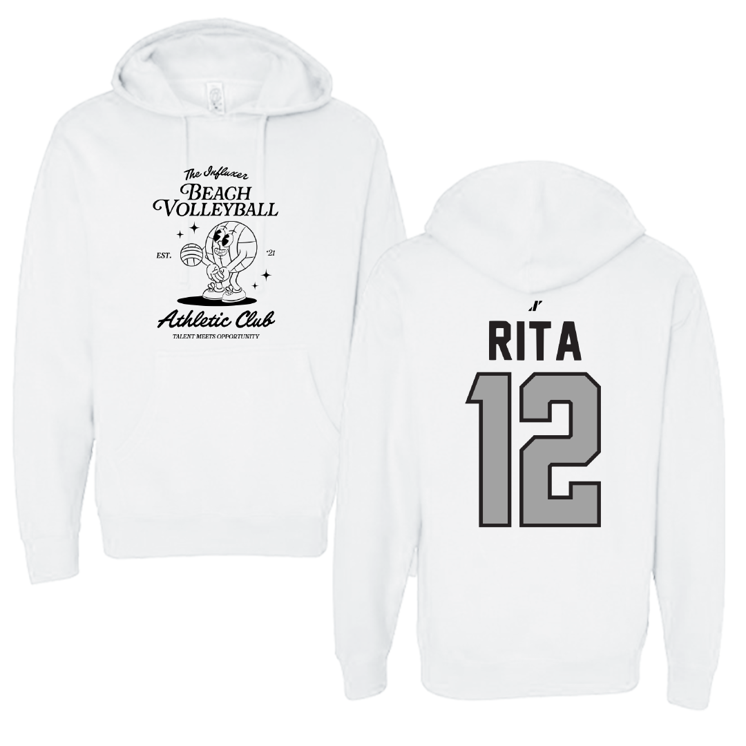Beach Volleyball White Influxer Athletic Club Hoodie - #12 Anna Rita
