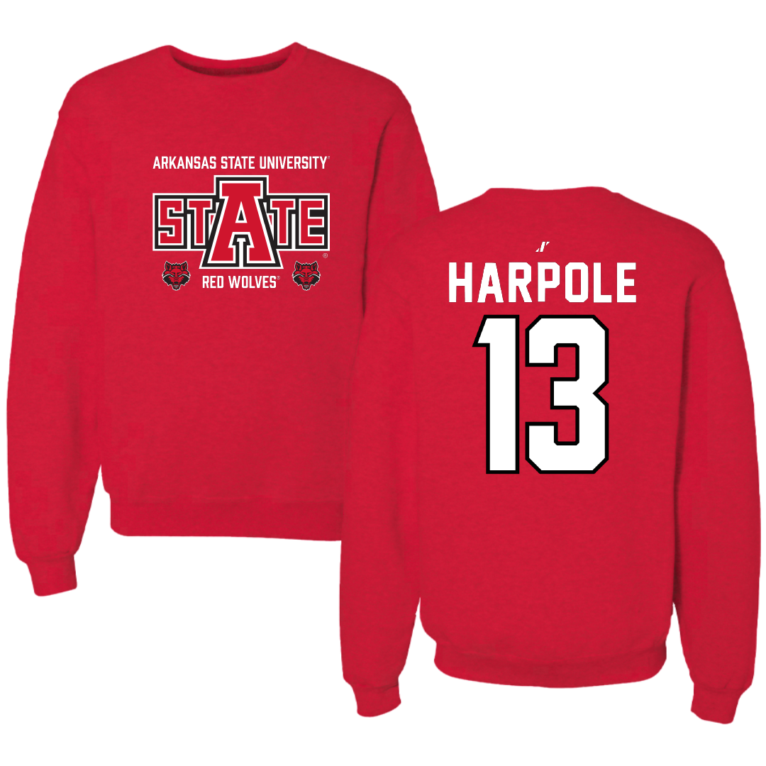 Arkansas State University Soccer Red General Crewneck - #13 Phoebe Harpole