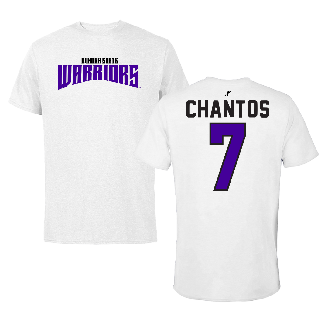 Winona State University Softball White Classic Performance Tee - #7 Ashlee Chantos