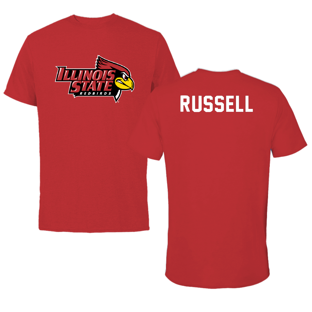 Illinois State University Track and Field Red Redbird Performance Tee - Zion Russell