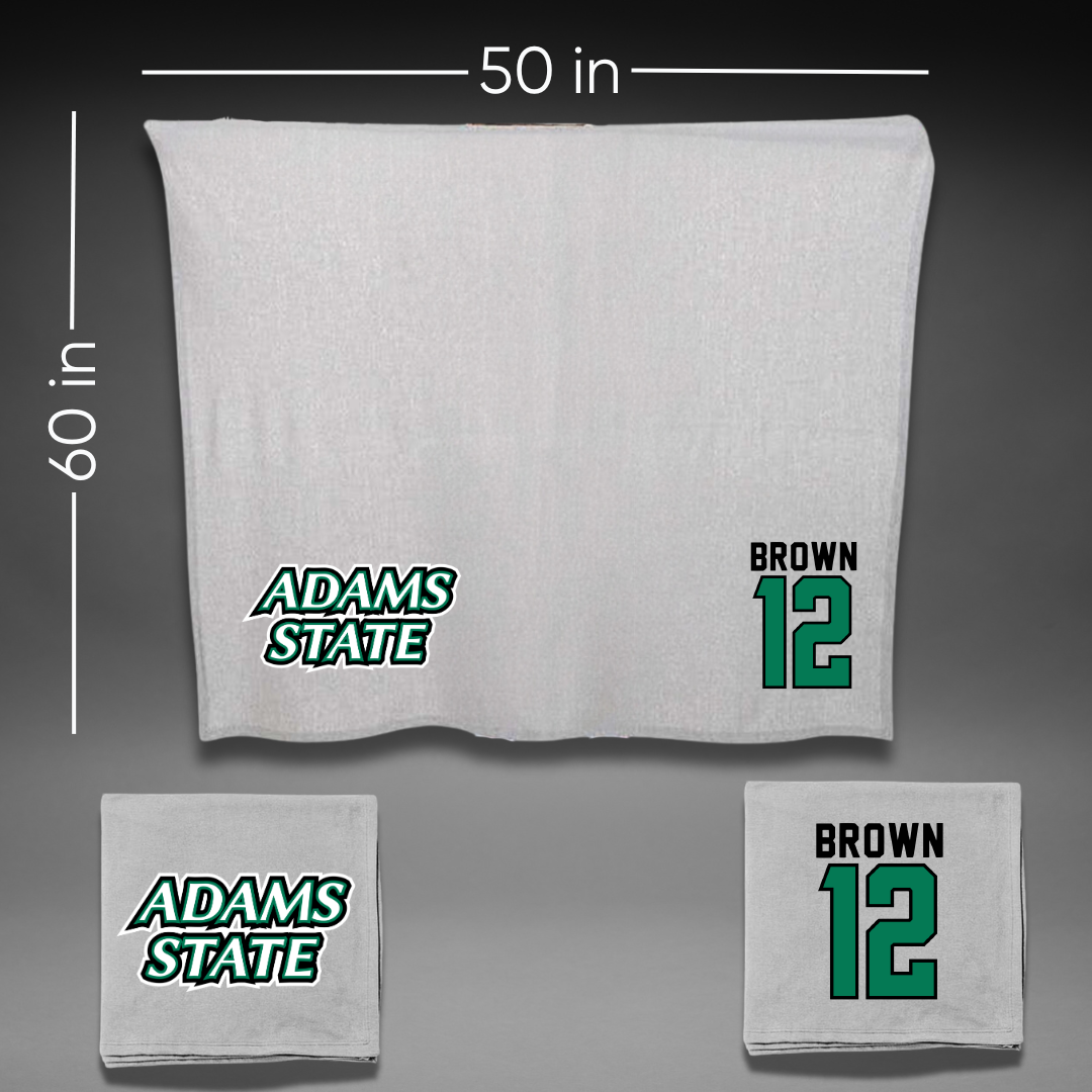 Adams State University Baseball Gray Blanket - #12 Payton Brown