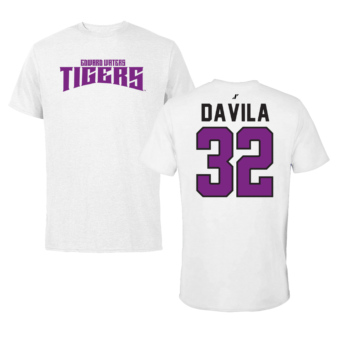 Edward Waters University Baseball White Classic Performance Tee - #32 Alexander Davila