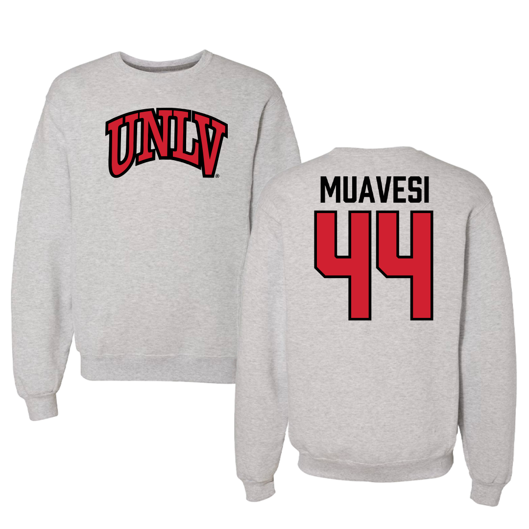University of Nevada-Las Vegas Football Gray Crewneck - #44 Waisale Muavesi