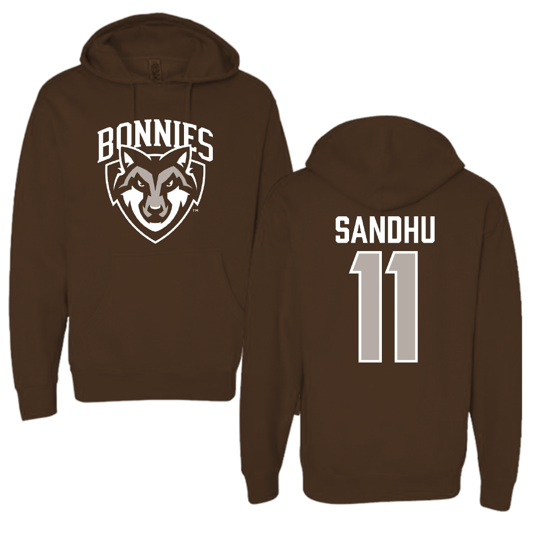 St. Bonaventure University Soccer Brown Hoodie - #11 Ishana Sandhu