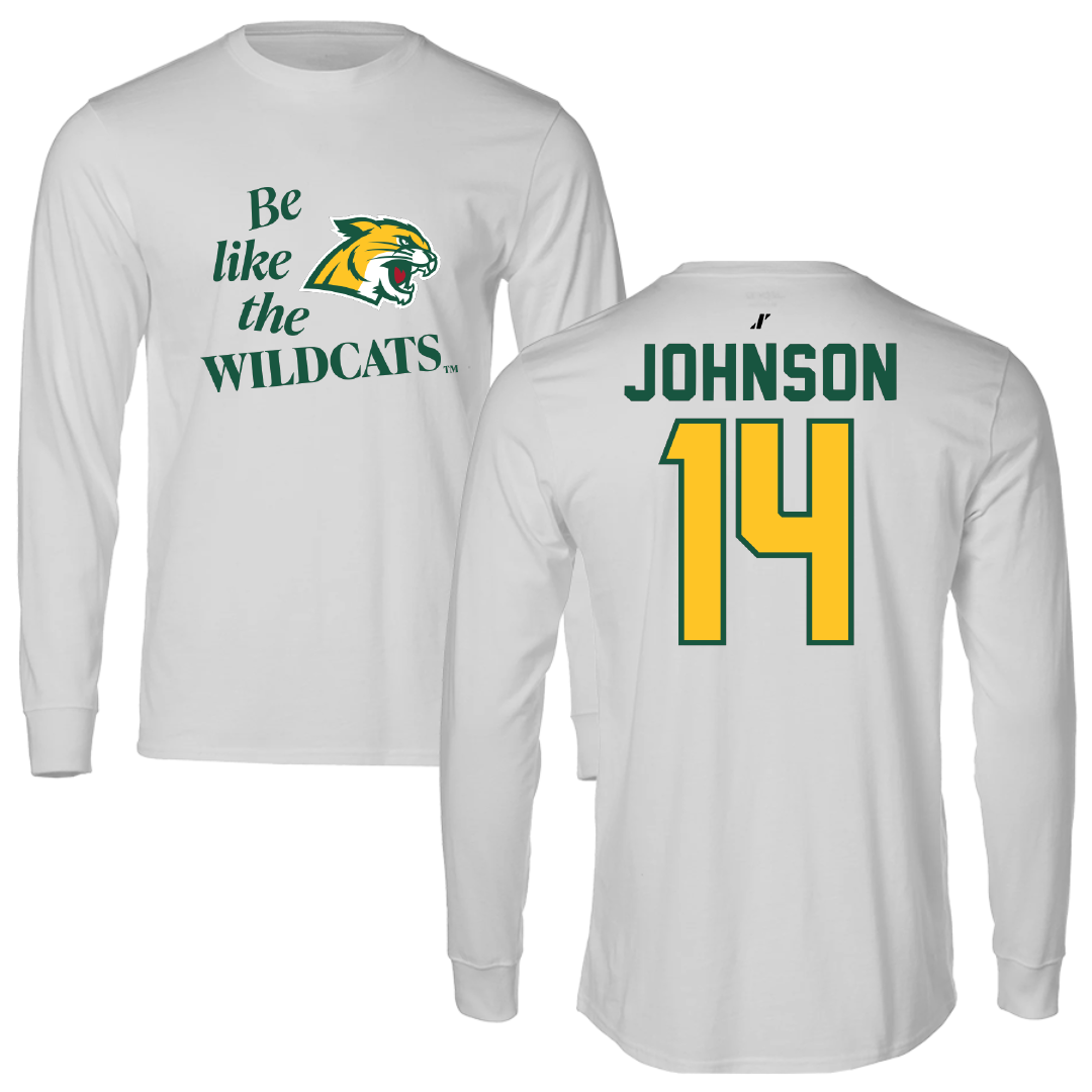 Northern Michigan University Soccer Light Gray Be Like Us Long Sleeve - #14 Noah Johnson