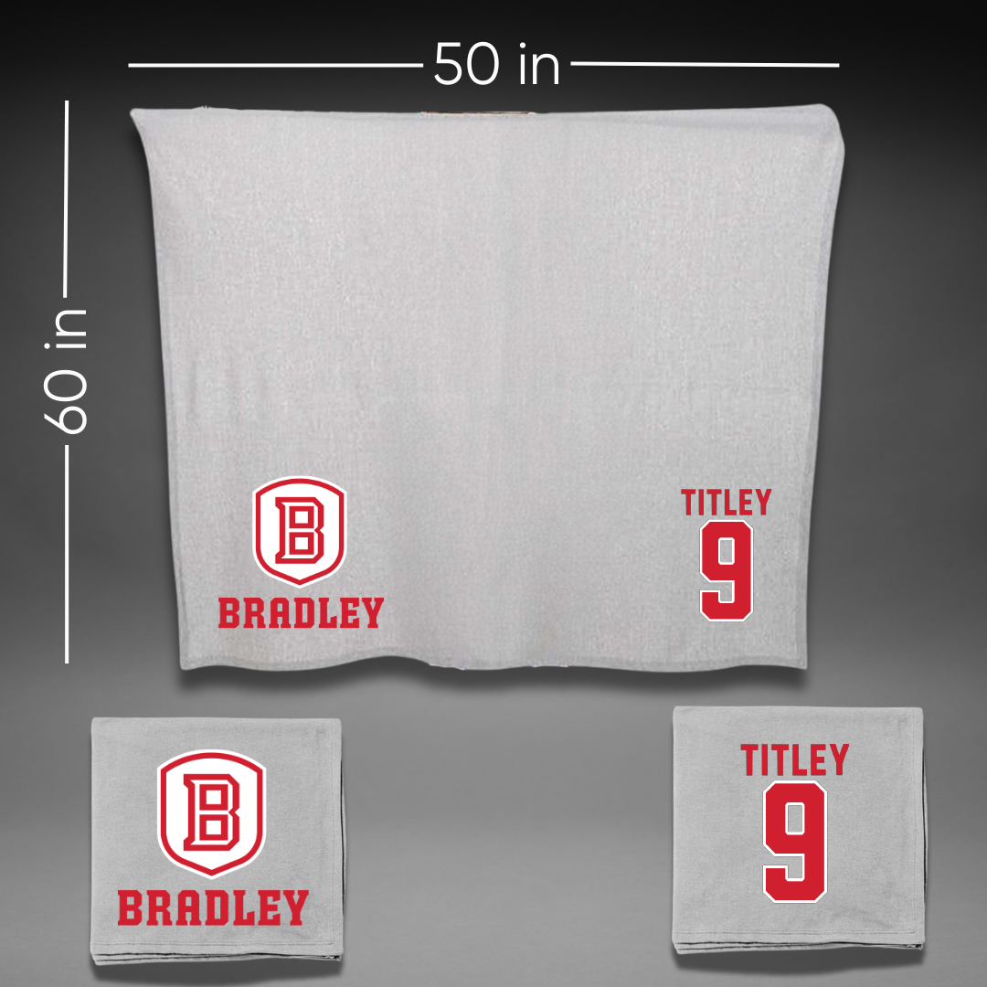 Bradley University Volleyball Gray Blanket - #9 Tendai Titley