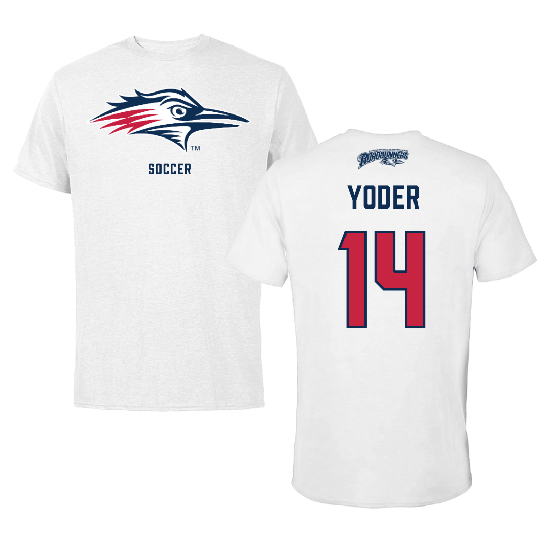 Metropolitan State University of Denver Soccer White Performance Tee - #14 Monica Yoder