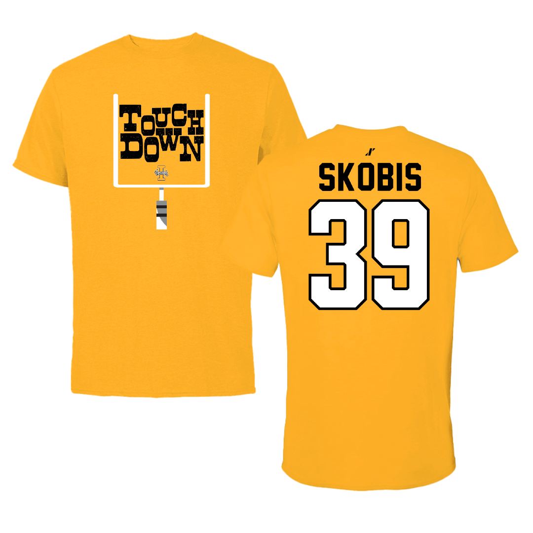 University of Idaho Football Gold Touchdown Performance Tee - #39 Jacob Skobis
