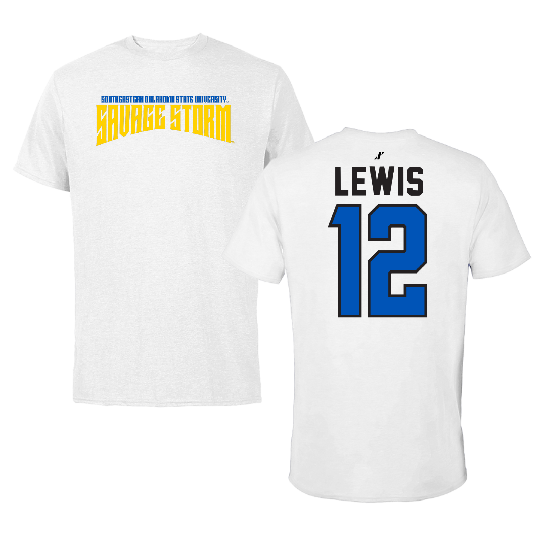 Southeastern Oklahoma State University Volleyball White Classic Tee - #12 Patience Lewis