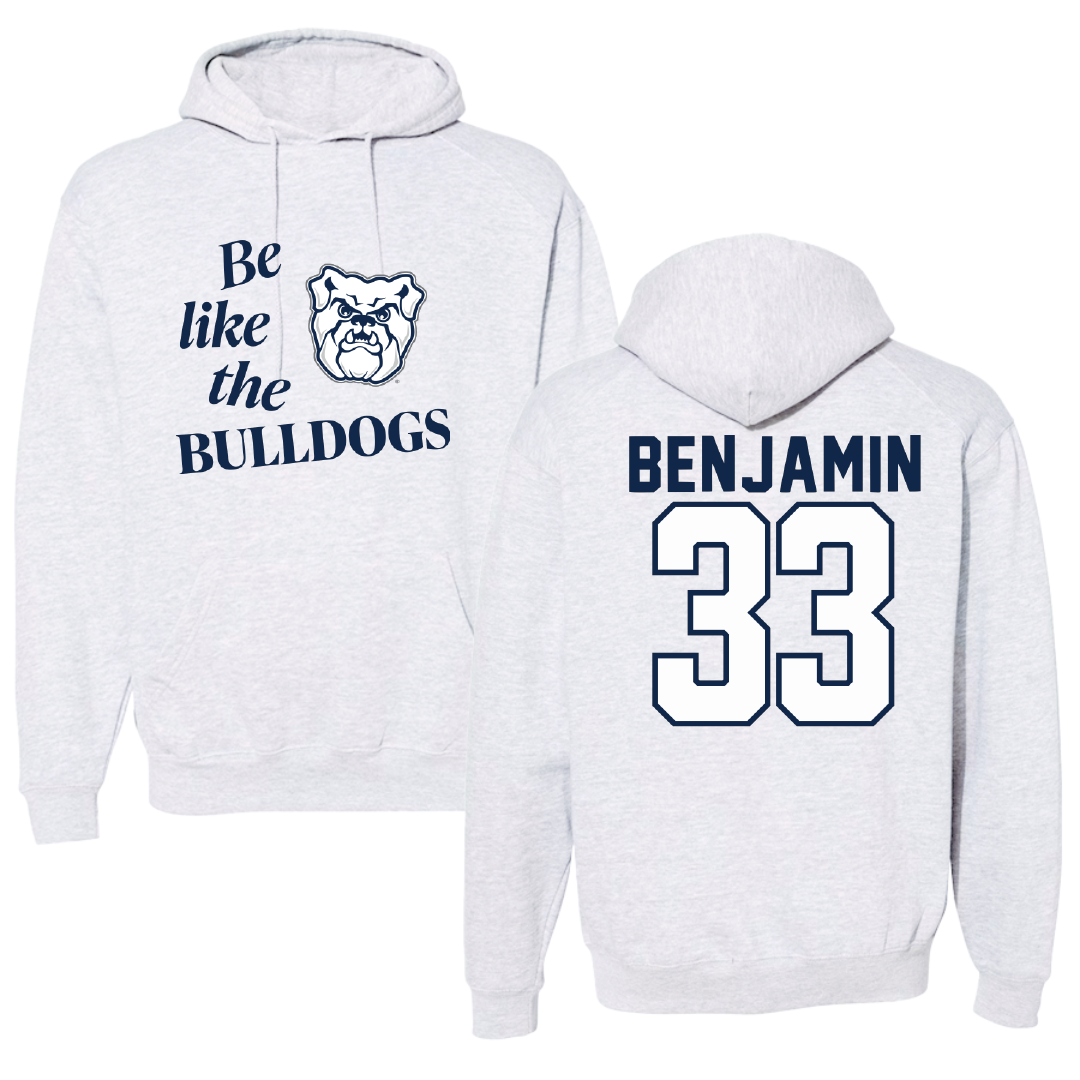 Butler University Baseball Light Gray Be Like Us Hoodie - #33 Tre Benjamin