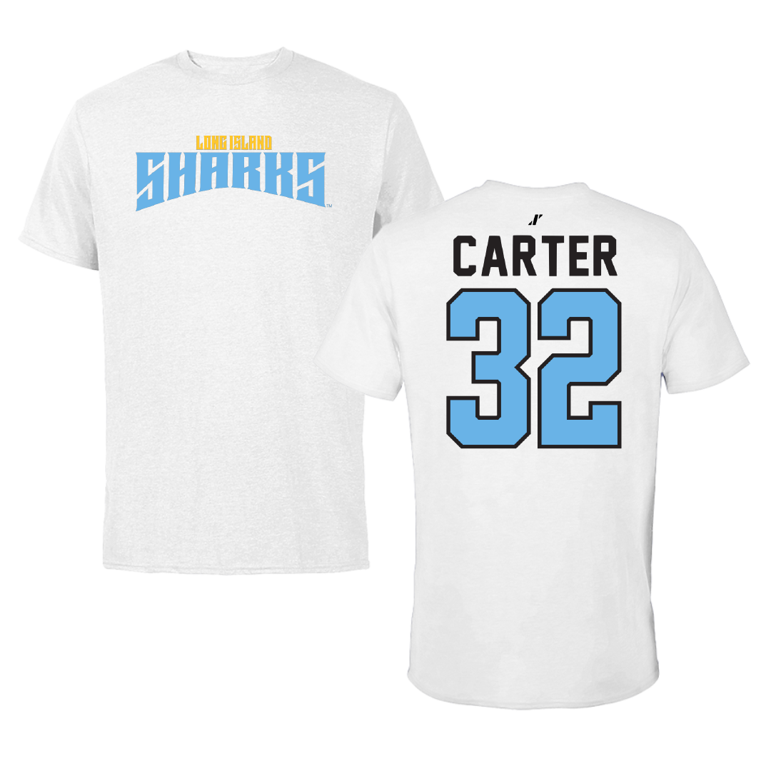 Long Island University Baseball White Classic Tee - #32 James Carter
