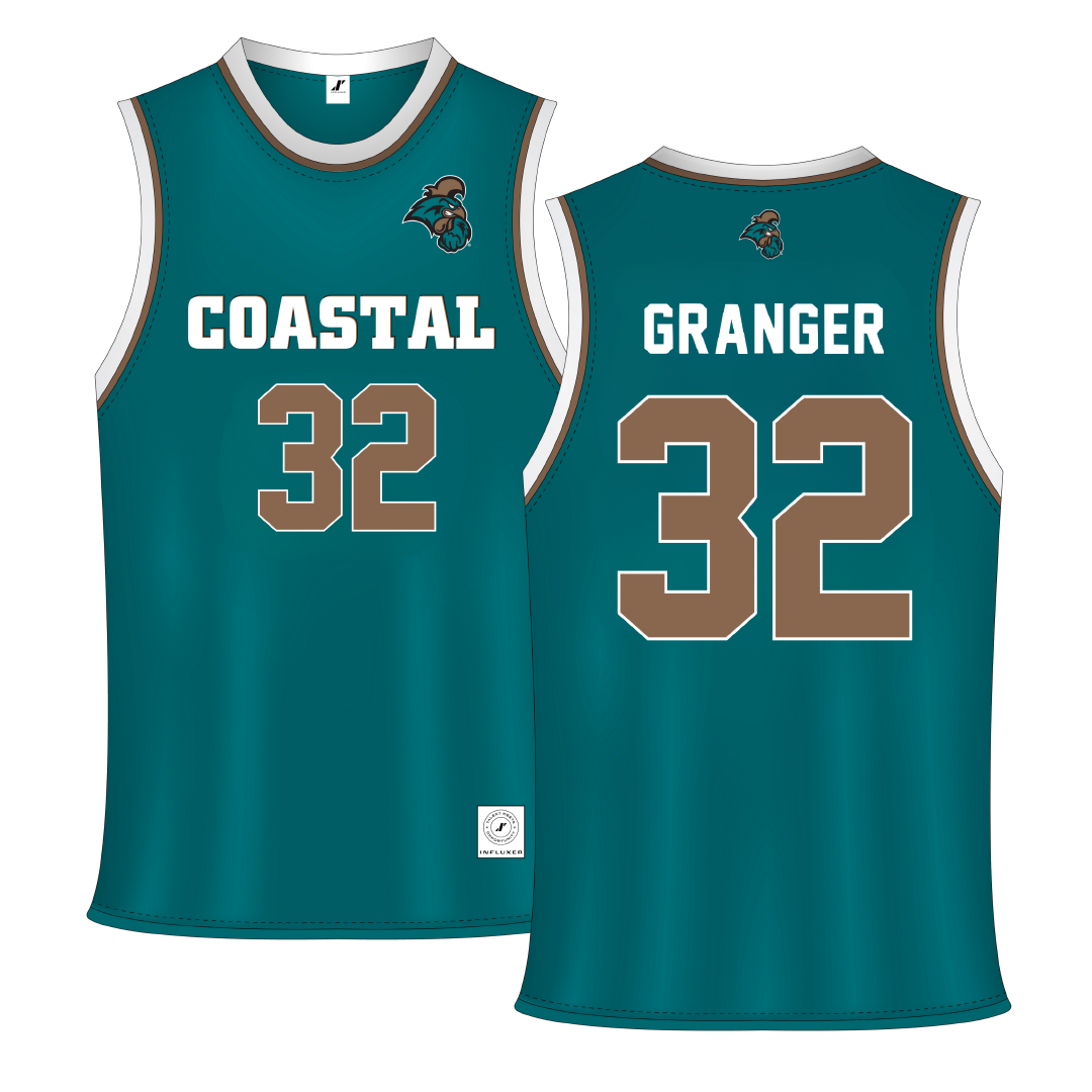 Coastal Carolina University Teal Basketball Jersey - #32 Colin Granger