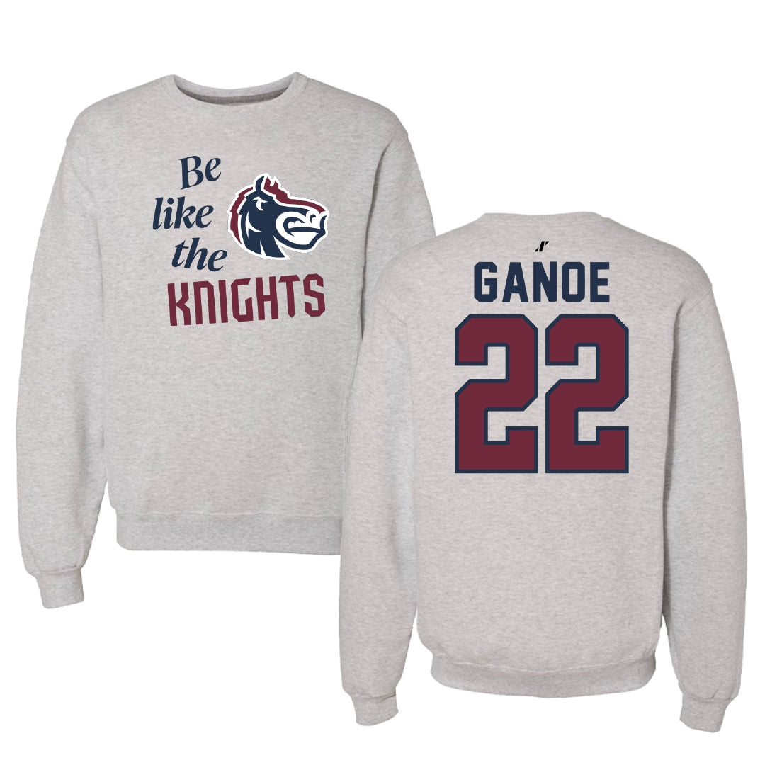 Fairleigh Dickinson University-Metropolitan Campus Volleyball Light Gray Be Like Us Crewneck - #22 Kyndal Ganoe