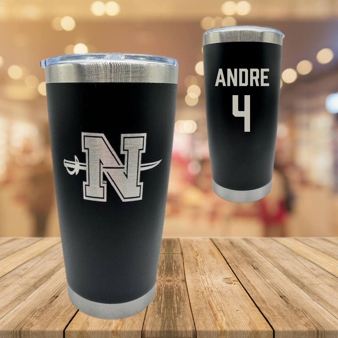 Nicholls State University Soccer Black Stainless Steel Tumbler - #4 Lauren Andre