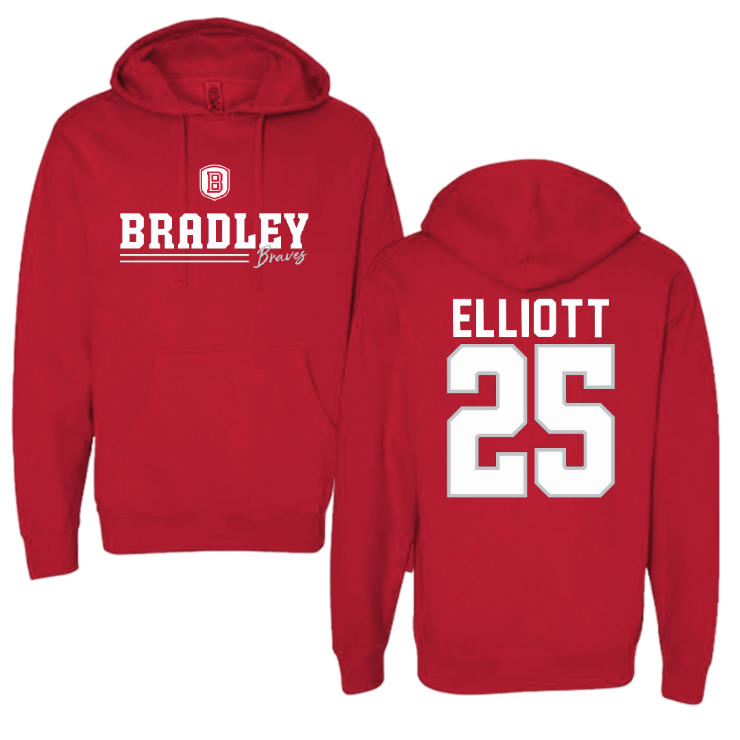 Bradley University Volleyball Red General Hoodie - #25 Dakota Elliott