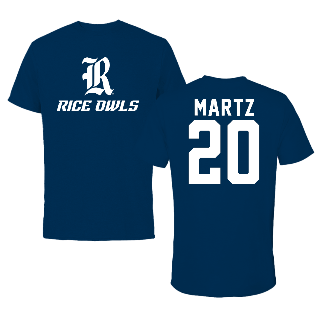 Rice University Soccer Navy Tee - #20 Carsyn Martz