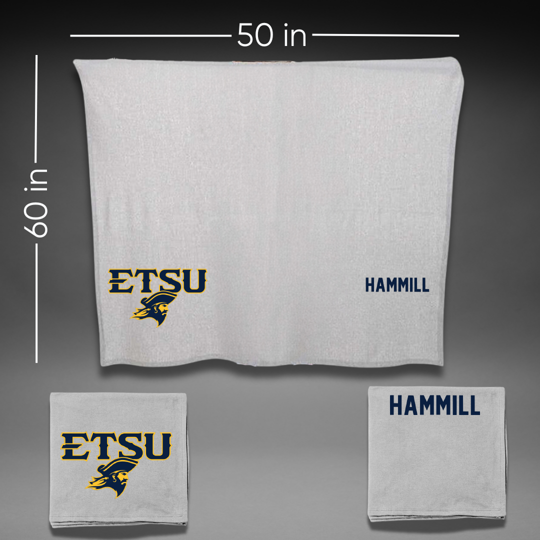 East Tennessee State University Triathlon Gray Blanket - Delaney Hammill