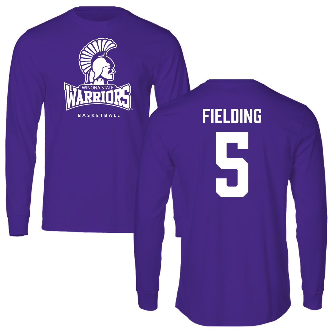 Winona State University Basketball Purple Long Sleeve - #5 Devon Fielding