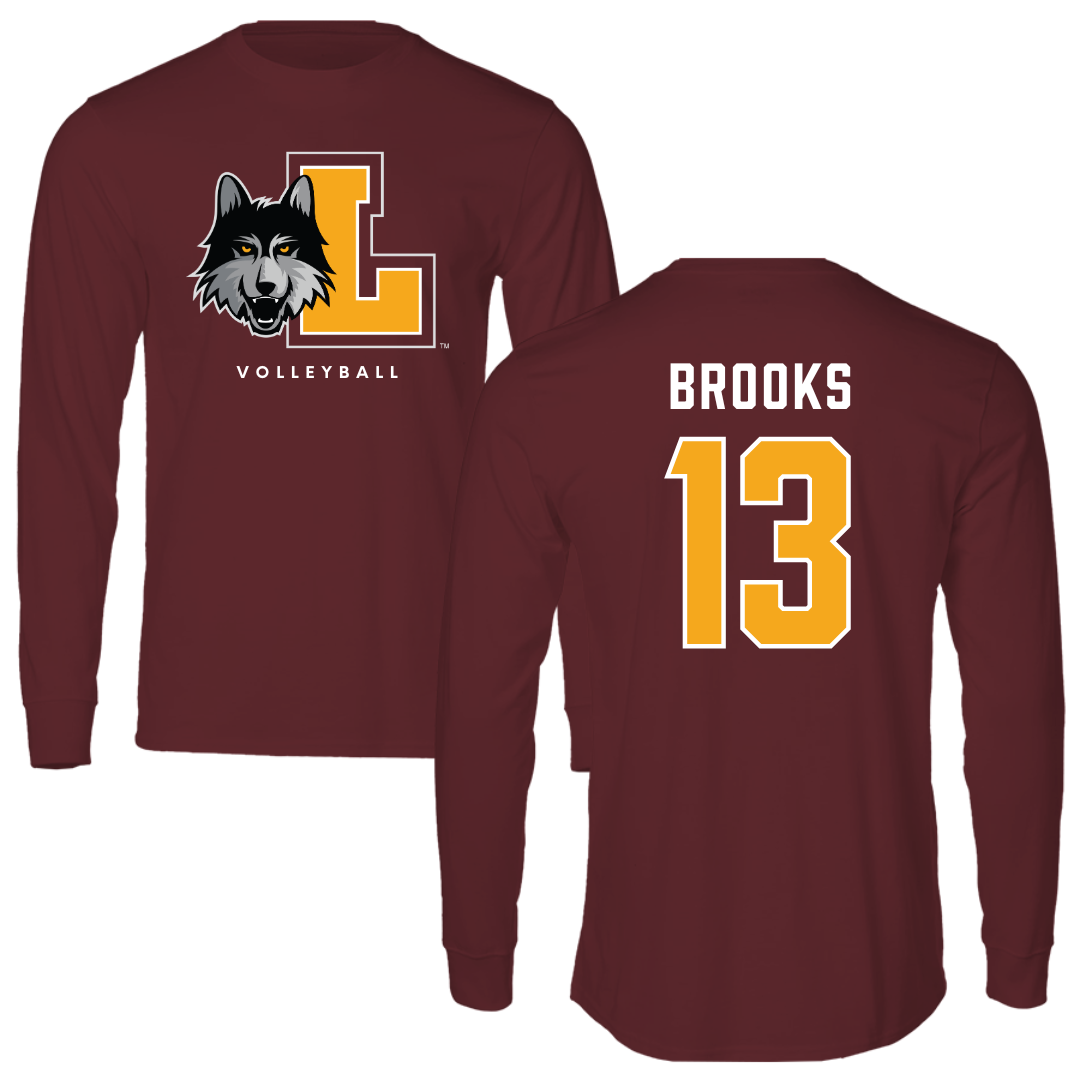 Loyola University-Chicago Volleyball Maroon Mascot Long Sleeve - #13 Colton Brooks