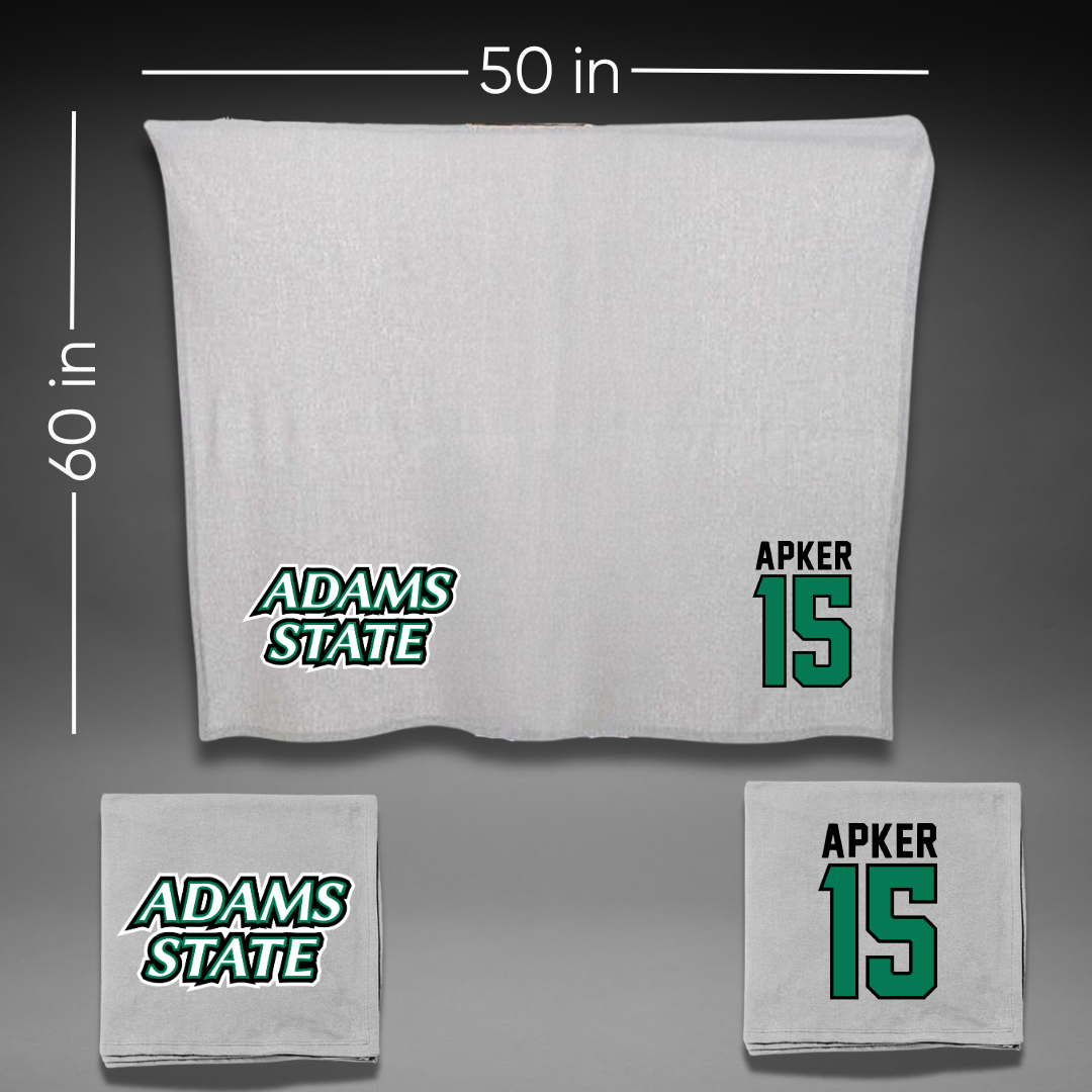 Adams State University Baseball Gray Blanket - #15 Cory Apker