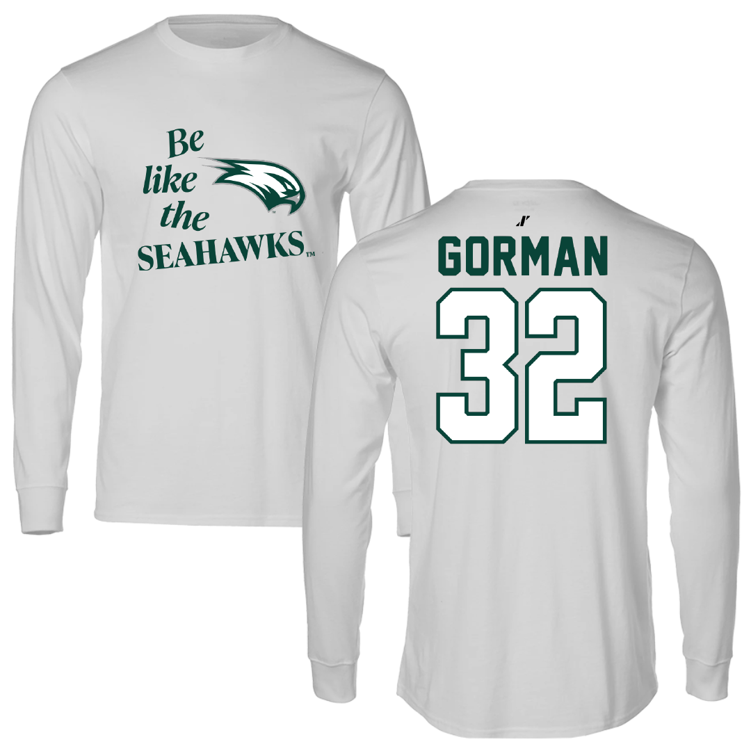 Wagner College Baseball Light Gray Be Like Us Performance Long Sleeve - #32 Zach Gorman