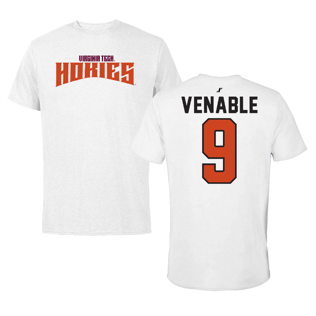 Virginia Tech Basketball White Classic Tee - #9 Conner Venable