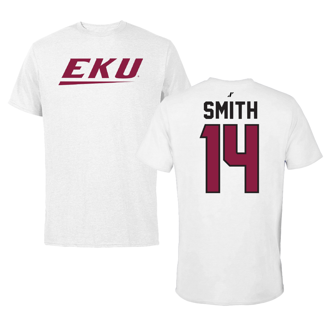 Eastern Kentucky University Softball White Tee - #14 Jordan Smith