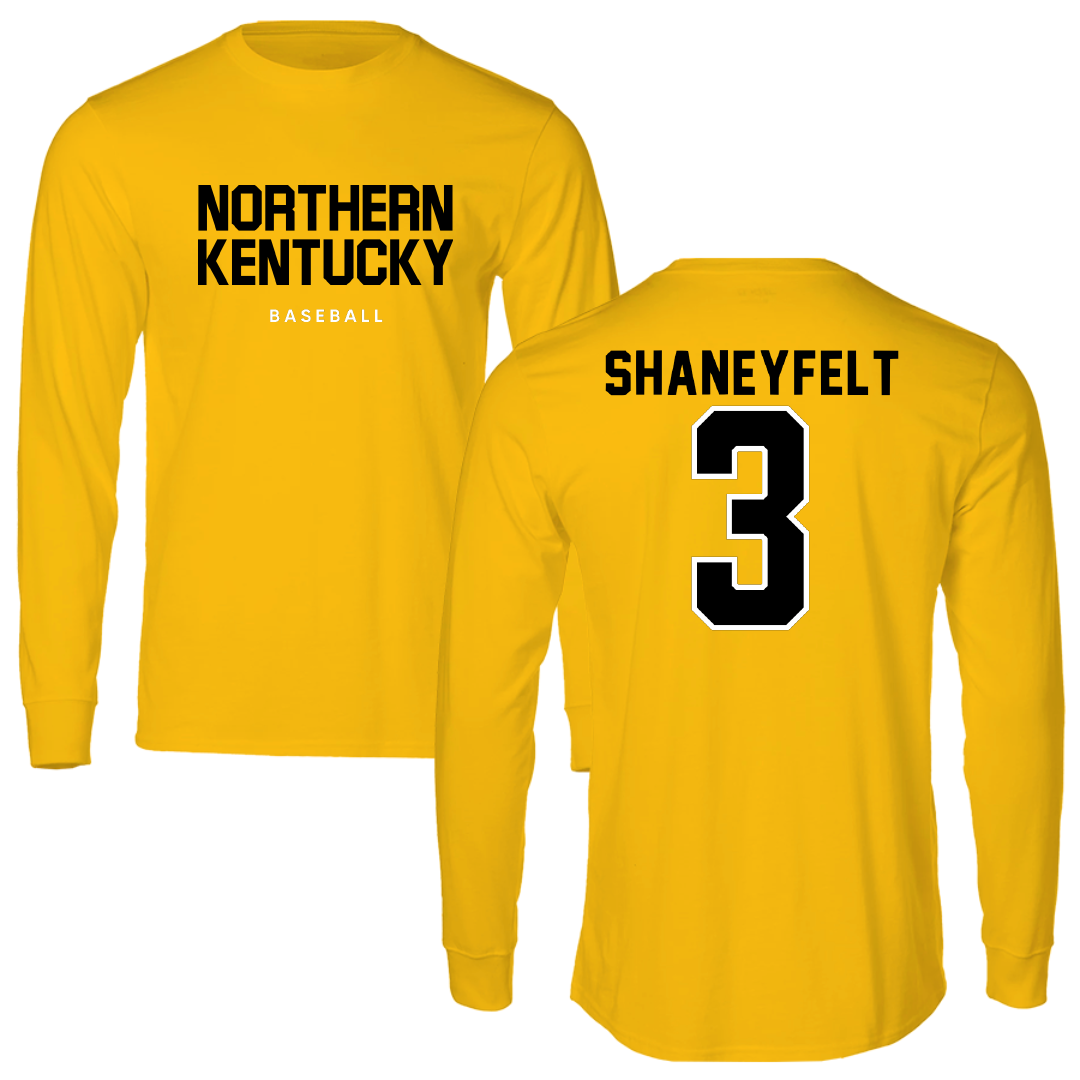 Northern Kentucky University Baseball Gold Long Sleeve - #3 Tyler Shaneyfelt