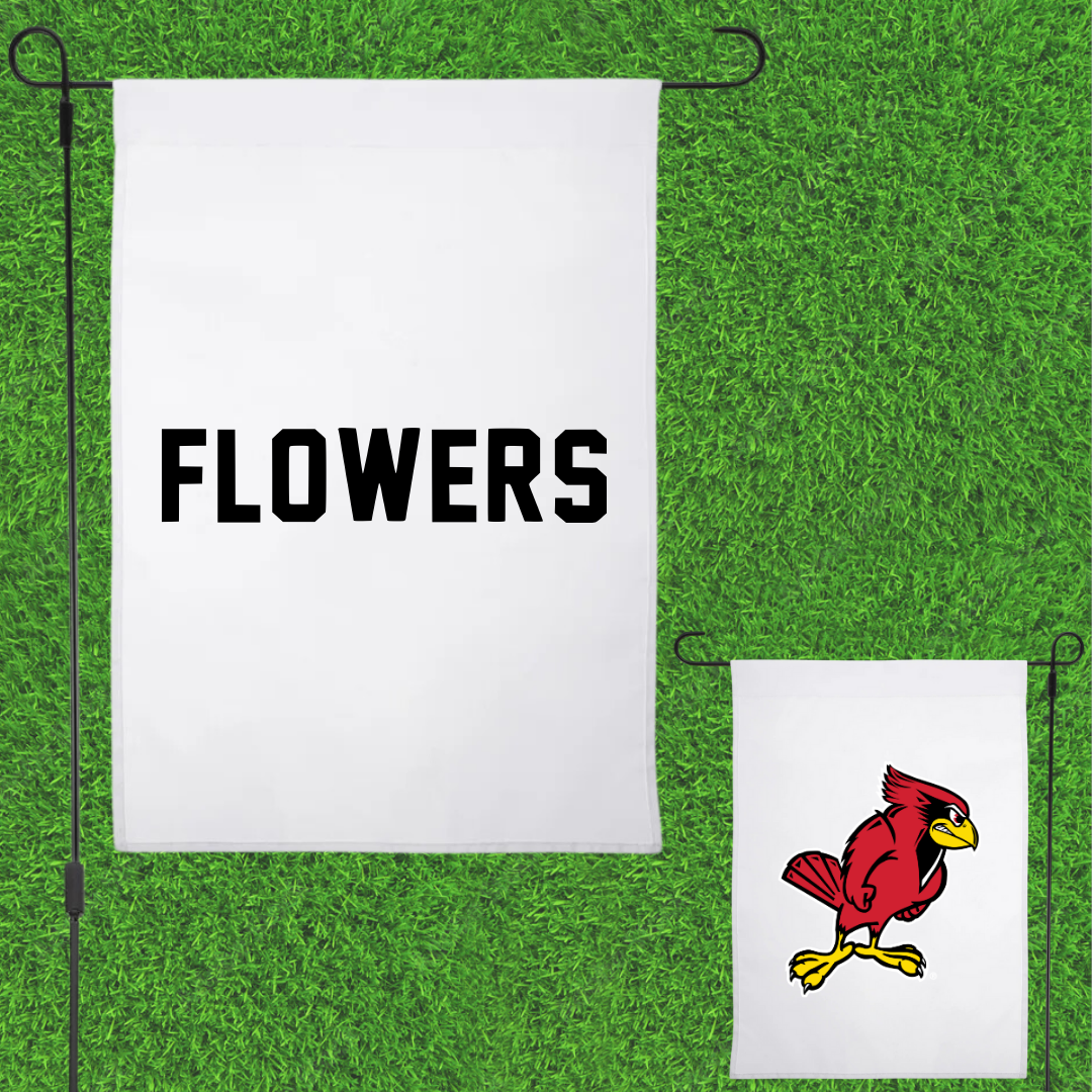 Illinois State University Track and Field White Garden Flag - Chavi Flowers