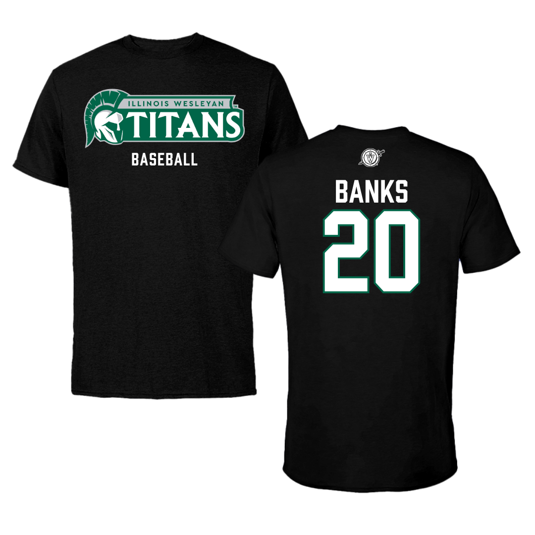 Illinois Wesleyan University Baseball Black Tee - #20 Dalen Banks