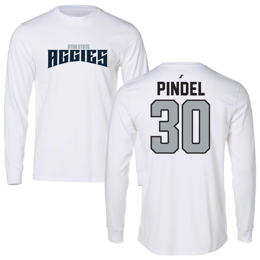 Utah State University Softball White Classic Long Sleeve - #30 Rylie Pindel