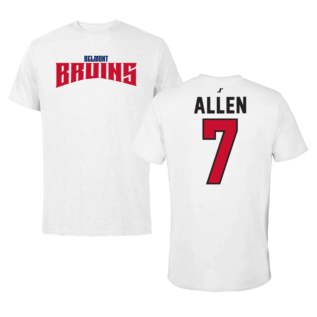 Belmont University Baseball White Classic Performance Tee - #7 Ty Allen