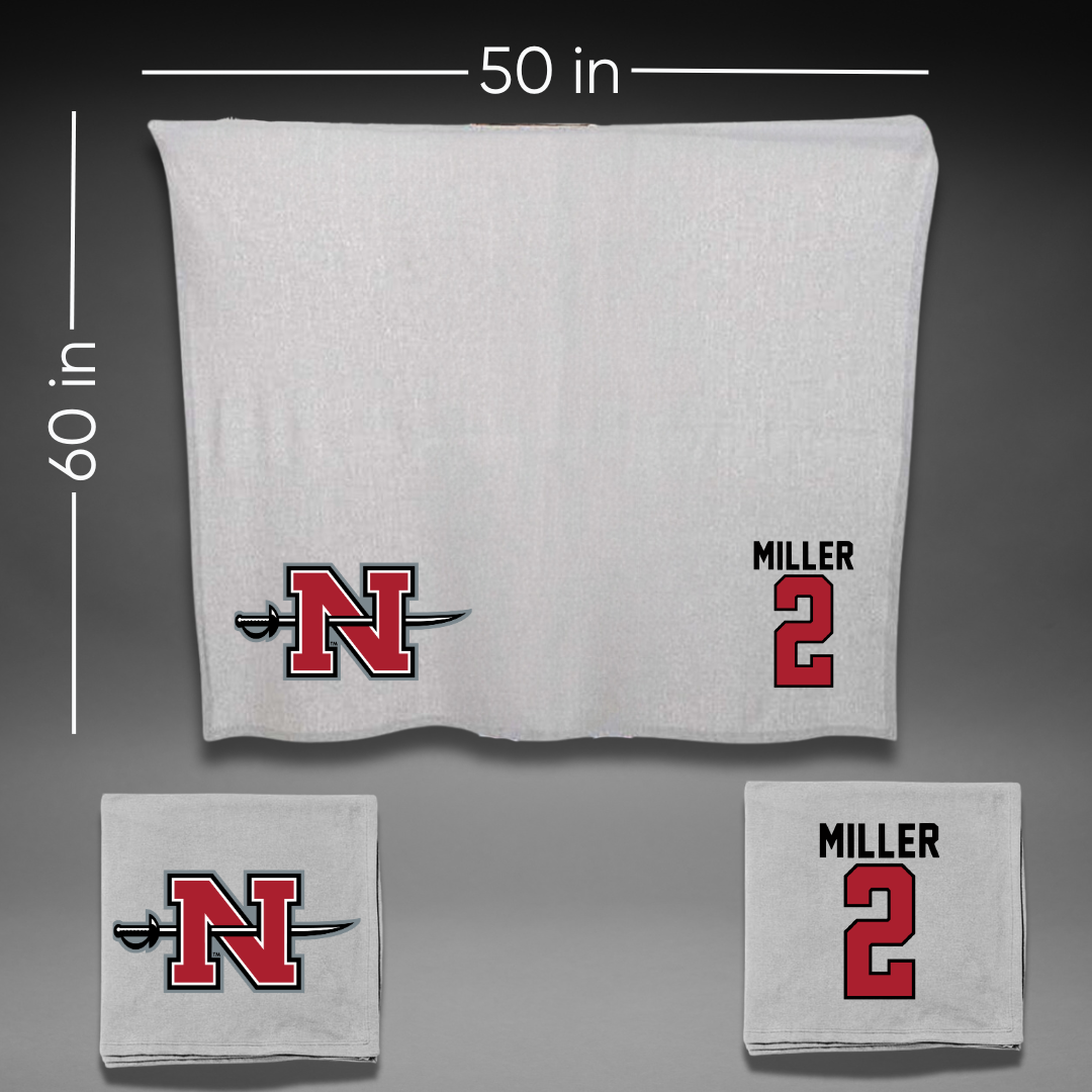 Nicholls State University Basketball Gray Blanket - #2 Paris Miller