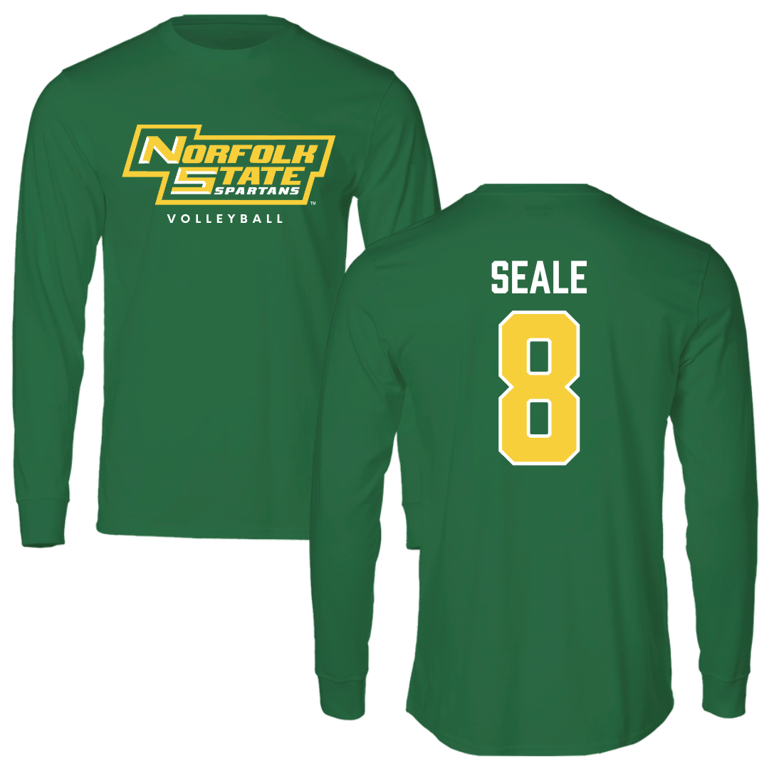 Norfolk State University Volleyball Kelly Green Long Sleeve - #8 Shonte Seale