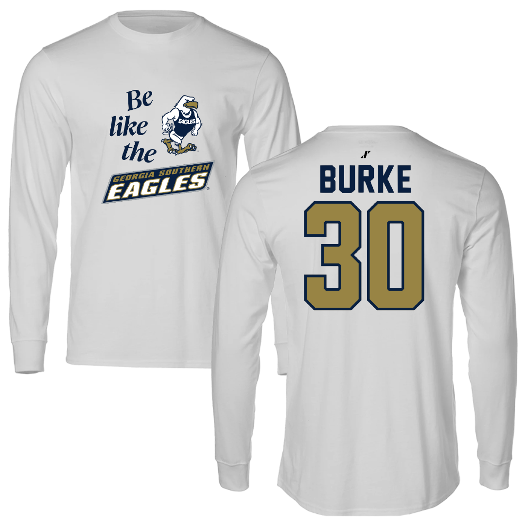 Georgia Southern University Baseball Light Gray Be Like Us Performance Long Sleeve - #30 Thomas Burke