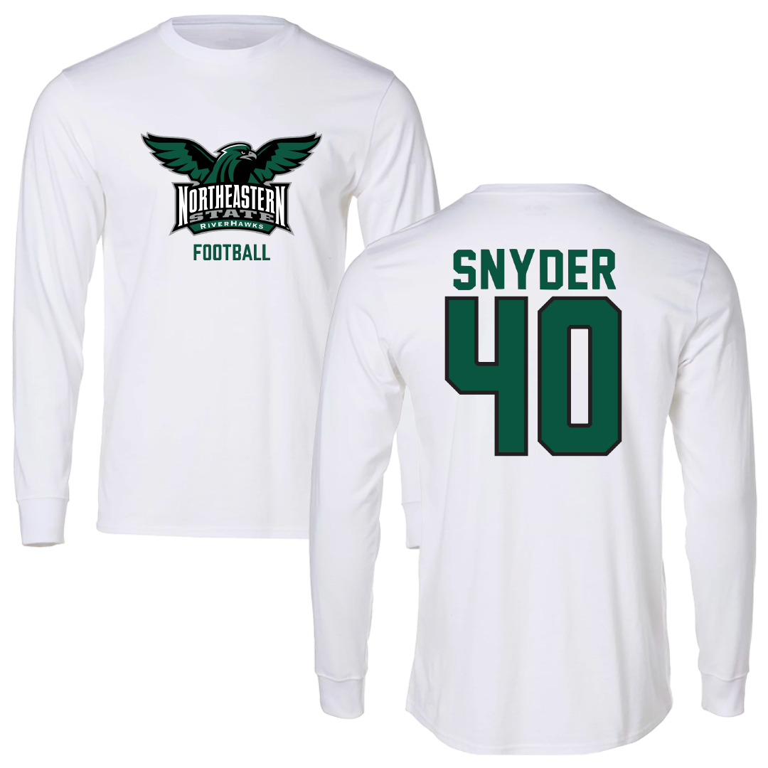 Northeastern State University Football White Long Sleeve - #40 Cooper Snyder