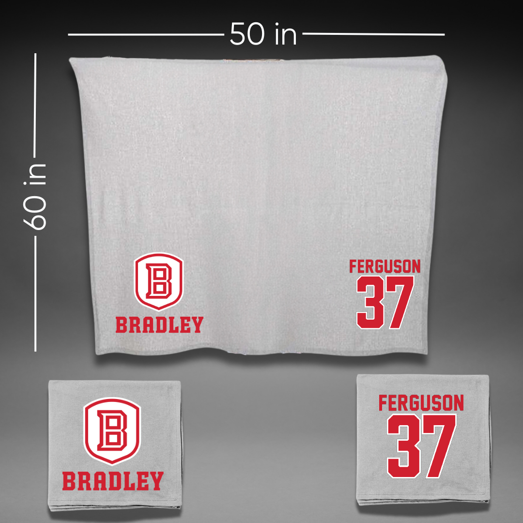 Bradley University Soccer Gray Blanket - #37 Ian Ferguson