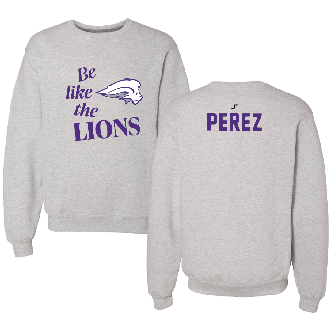 Nelson University Baseball Light Gray Be Like Us Crewneck - #78 William Perez