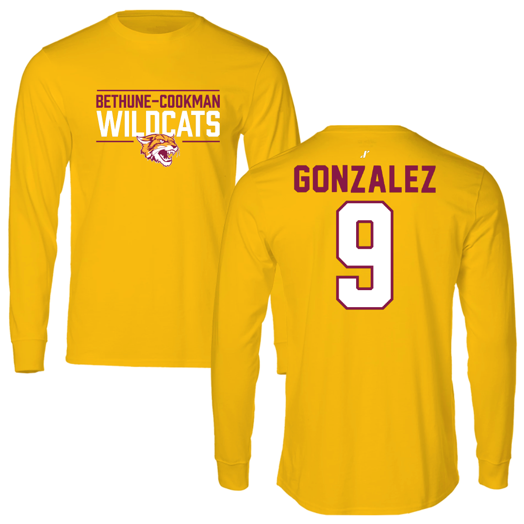 Bethune-Cookman University Softball Gold General Performance Long Sleeve - #9 Halyne Gonzalez