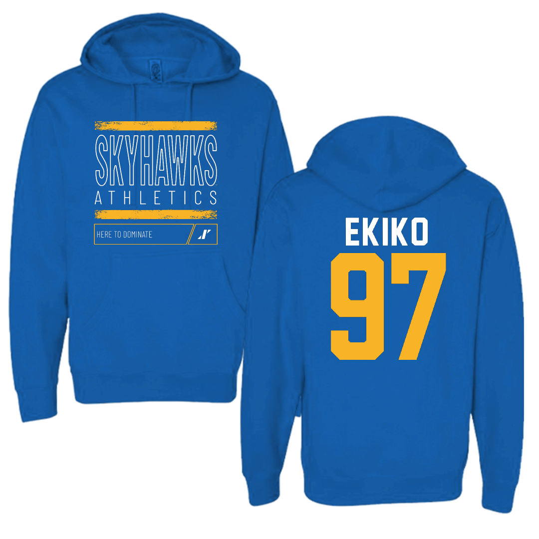 Fort Lewis College Football Blue Dominate Hoodie - #97 Kiko Ekiko