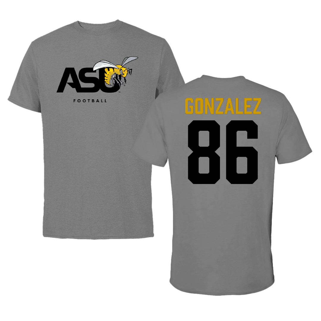 Alabama State University Football Dark Gray Tee - #86 Drake Gonzalez