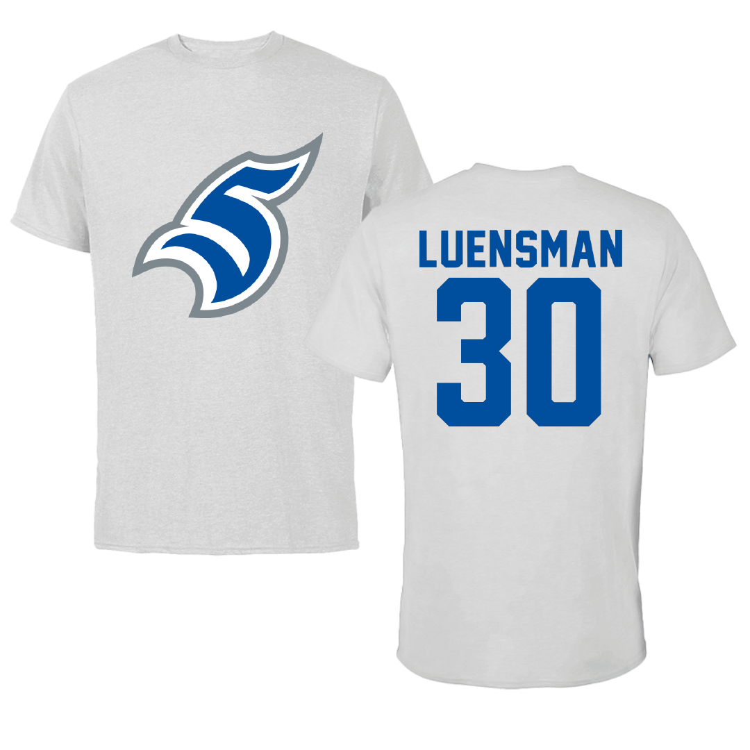 Thomas More University Football Light Gray Tee - #30 Mason Luensman