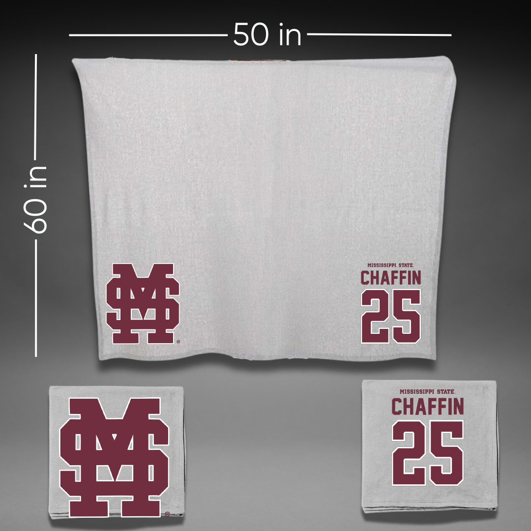 Mississippi State University Softball Gray Blanket - #25 Raelin Chaffin